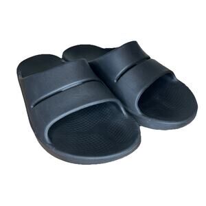 OOFOS Womens 11 Mens 9 EU 42 Sandals OOahh Recovery Black Comfort Slide Athletic